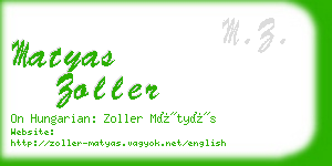 matyas zoller business card